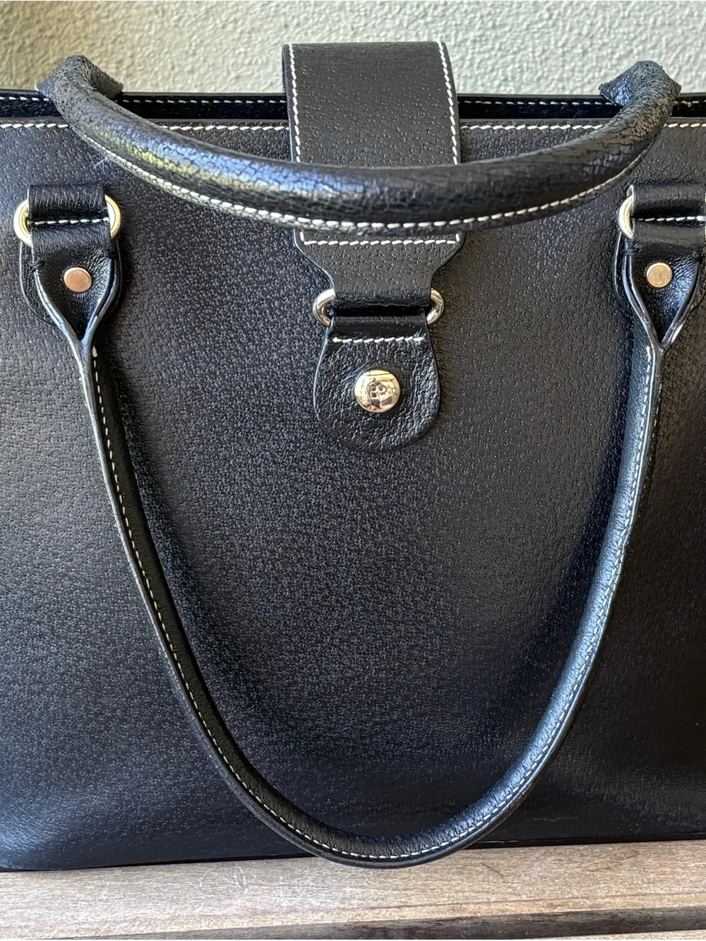 Kate Spade New York 12324 Classic Black Structured Tote Bag - Women's Handbag